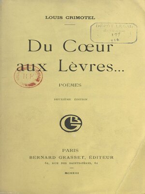 cover image of Du cœur aux lèvres...